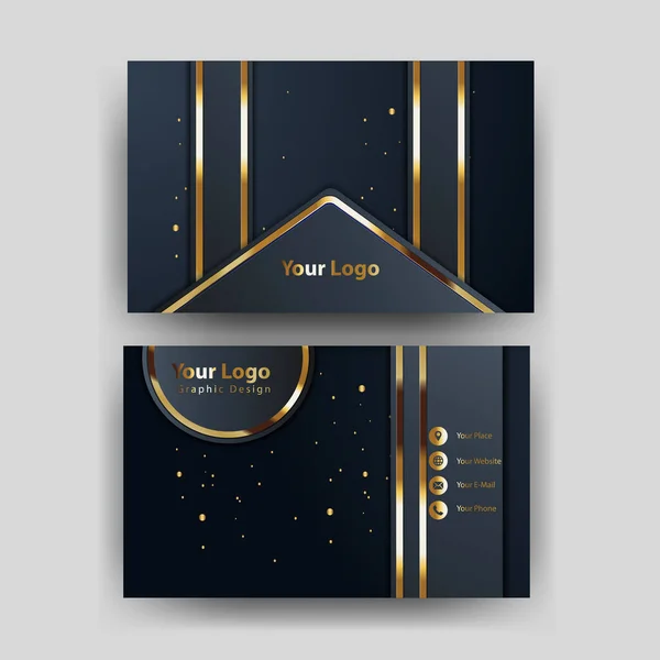 Print Business Card Golden Vector — Stock Vector