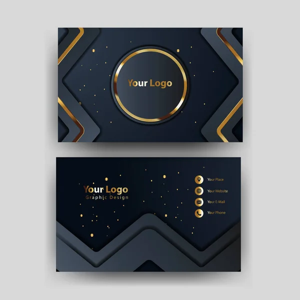 Print Business Card Golden Vector — Stock Vector