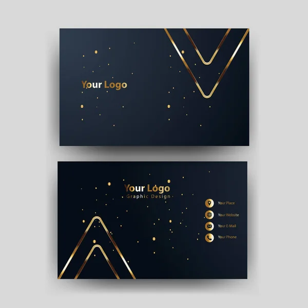 Print Business Card Golden Vector — Stock Vector