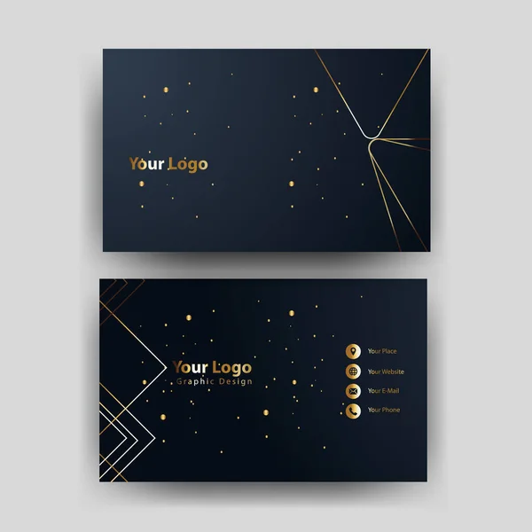 Print Business Card Golden Vector — Stock Vector