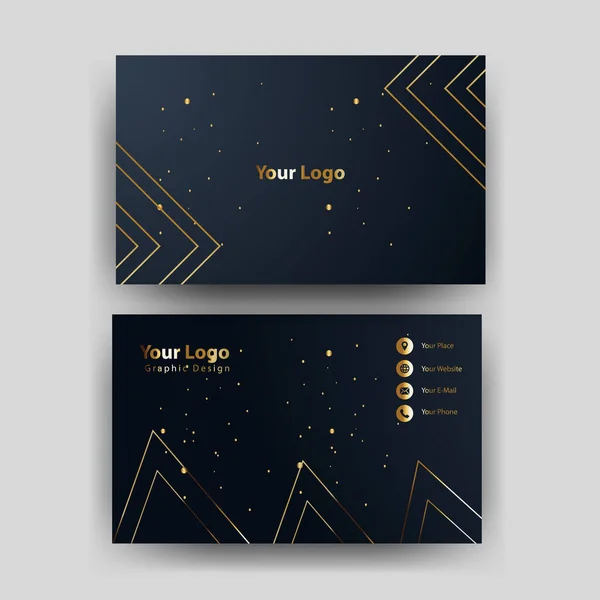 Print Business Card Golden Vector — Stock Vector