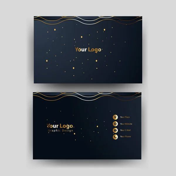 Imprimir Cartão Visita Luxo Dourado — Vetor de Stock