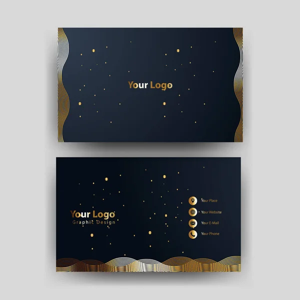 Imprimir Cartão Visita Luxo Dourado — Vetor de Stock