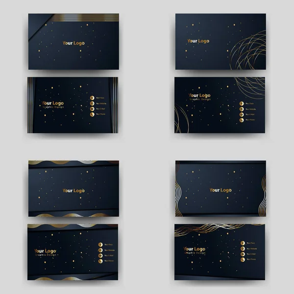 Print Visitekaartje Gouden Luxe — Stockvector