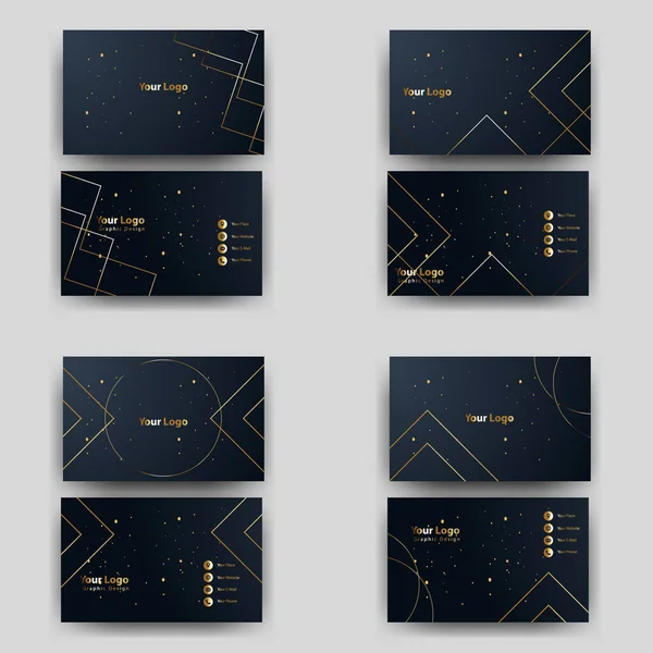 Print Visitekaartje Gouden Luxe — Stockvector