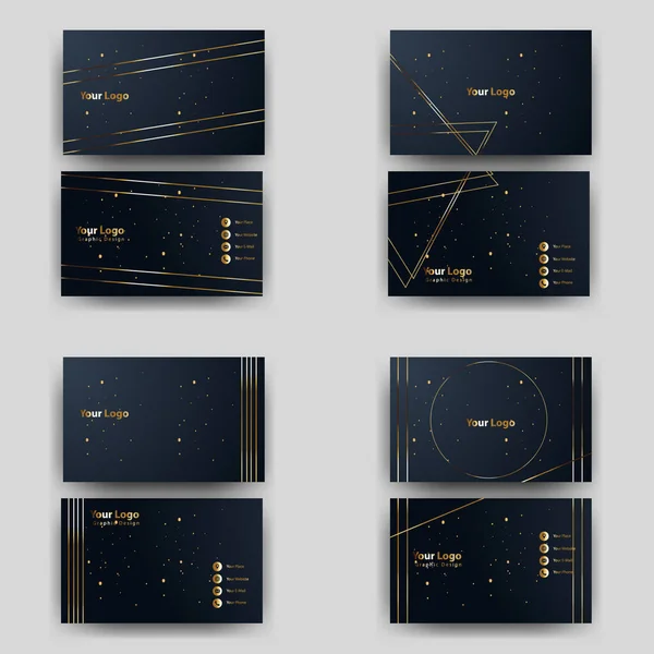 Tisk Vizitky Zlatý Luxus — Stockový vektor