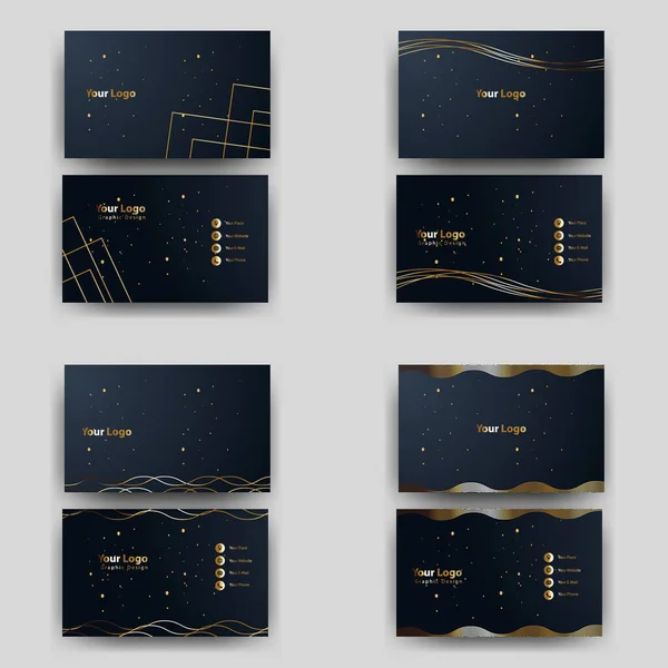 Visitenkarte Drucken Goldener Luxus — Stockvektor