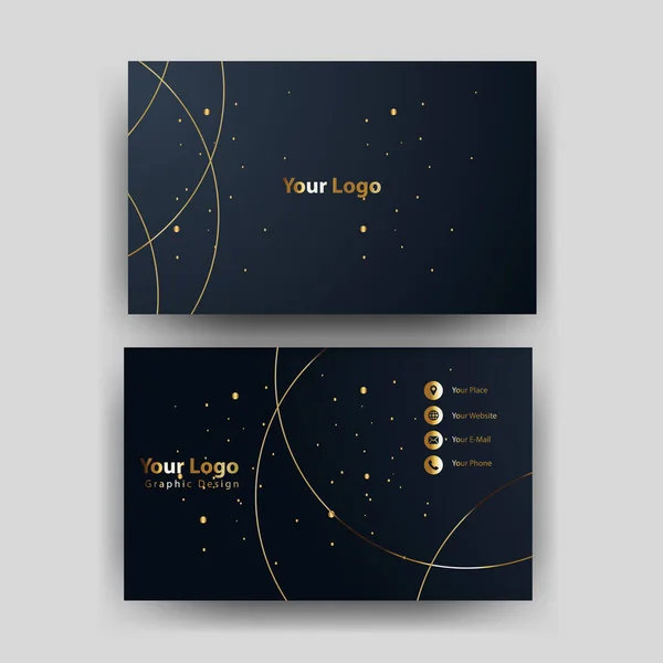 Print Business Card Gold — Stock Vector