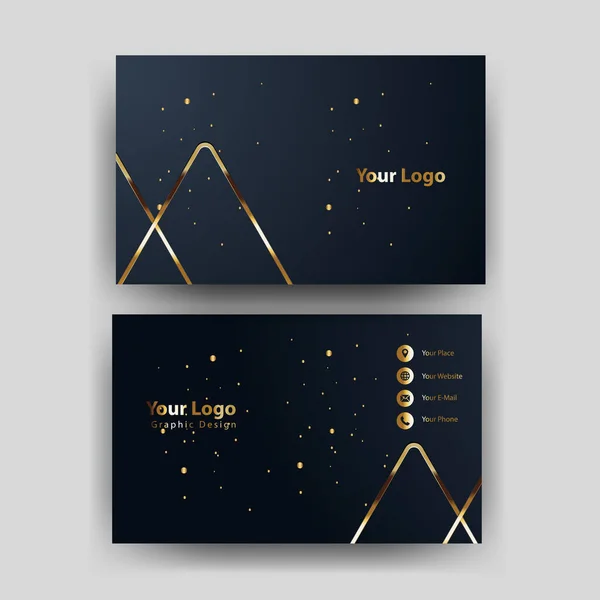 Visitenkarte Gold Drucken — Stockvektor