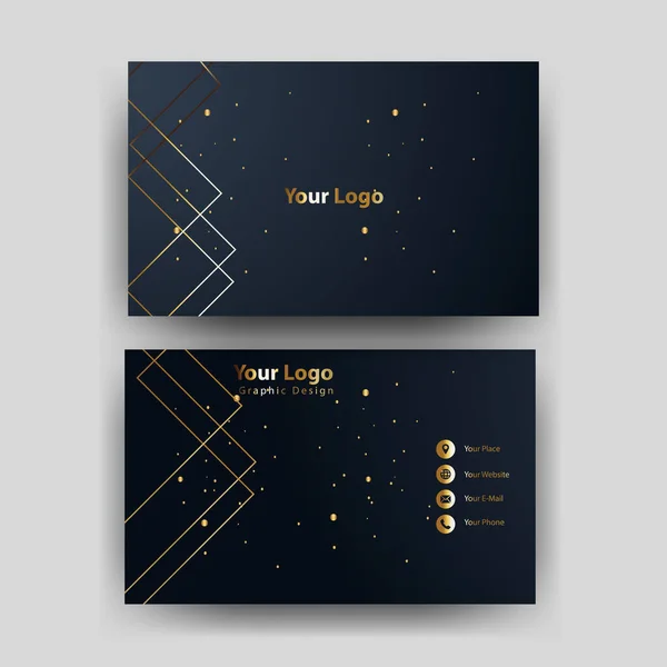 Print Business Card Gold — Stock Vector