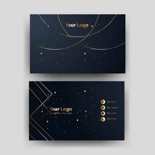 Print Business Card Gold — Stock Vector