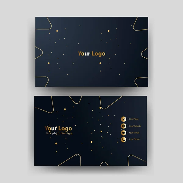 Print Business Card Gold — Stock Vector