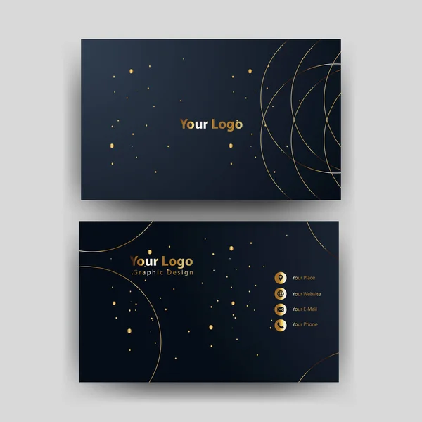 Print Business Card Gold — Stock Vector