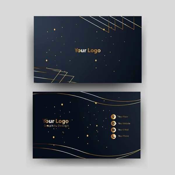 Print Business Card Gold — Stock Vector