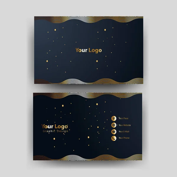 Print Business Card Gold — Stock Vector