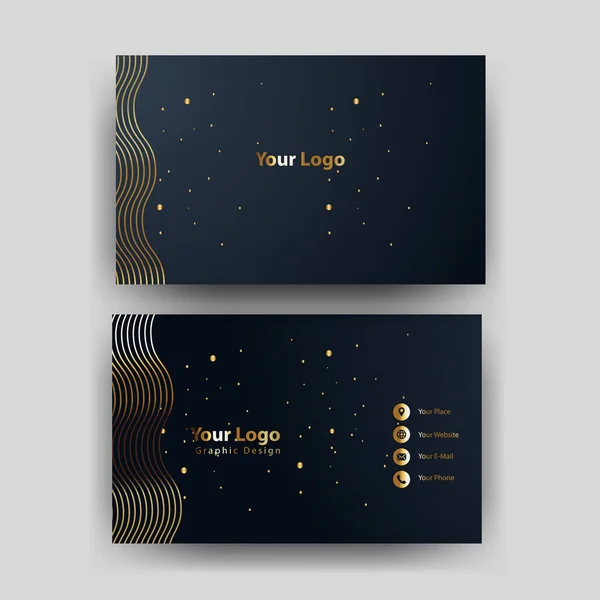 Print Business Card Gold — Stock Vector