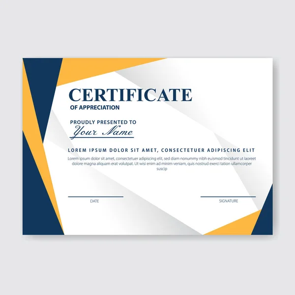 Creatief Certificaat Van Waardering Award Template — Stockvector