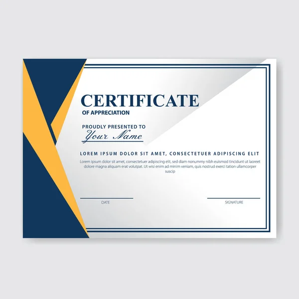 Certificado Criativo Modelo Prêmio Apreciação — Vetor de Stock