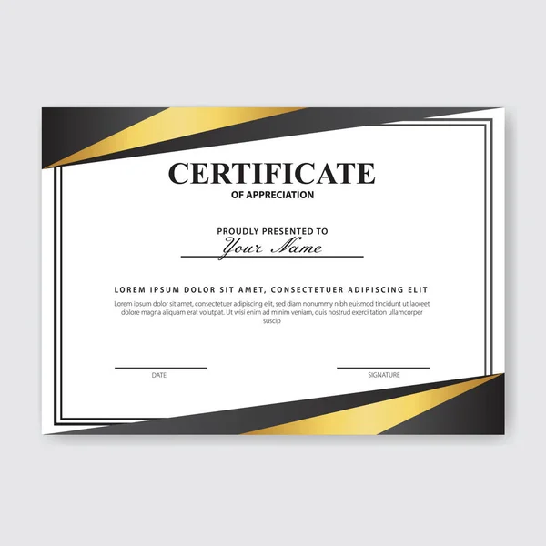 Creative Certificate Appreciation Award Template — Stock Vector