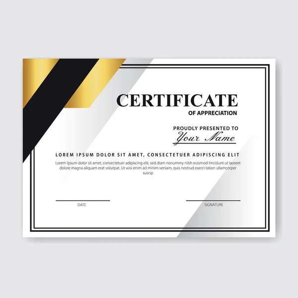 Modello Certificato Apprezzamento Creativo — Vettoriale Stock