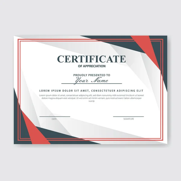 Creative Certificate Appreciation Award Template — Stock Vector