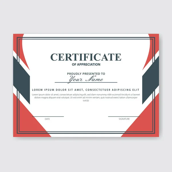 Creatief Certificaat Van Waardering Award Template — Stockvector