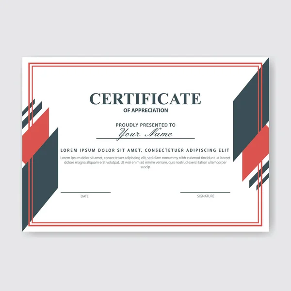 Modèle Certificat Appréciation Créatif — Image vectorielle