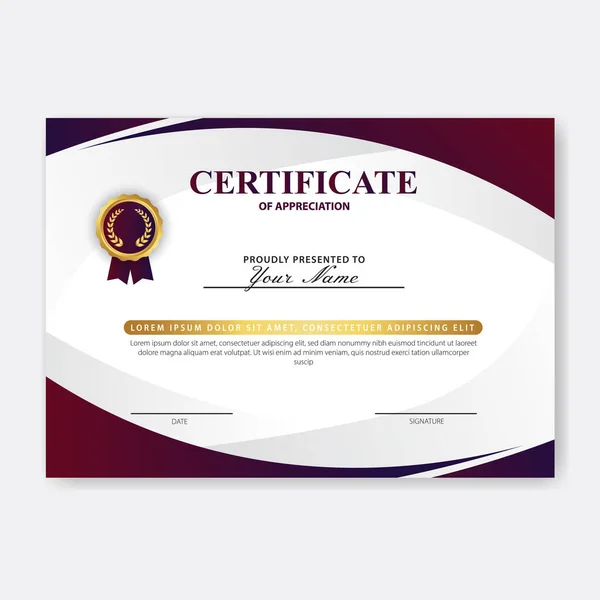 Creatief Certificaat Van Waardering Award Template — Stockvector