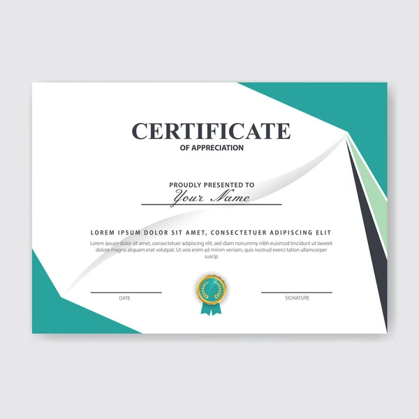 Creative Certificate Appreciation Award Template — Stock Vector