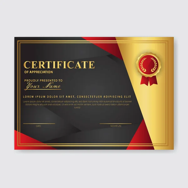 Modello Certificato Apprezzamento Creativo — Vettoriale Stock