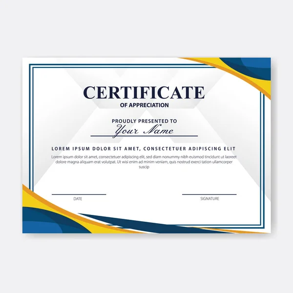 Modello Certificato Apprezzamento Creativo — Vettoriale Stock