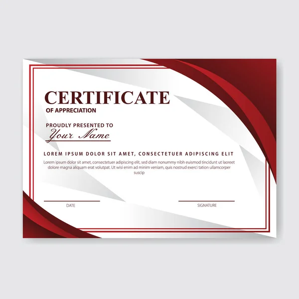 Modello Certificato Apprezzamento Creativo — Vettoriale Stock