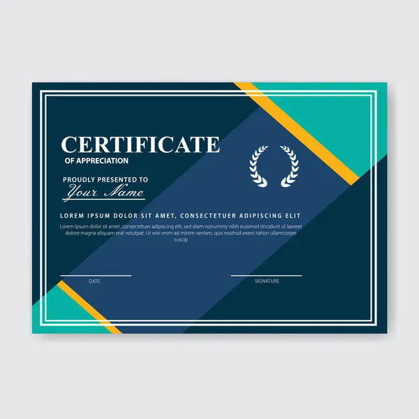 Modello Certificato Apprezzamento Creativo — Vettoriale Stock