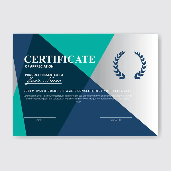 Modello Certificato Apprezzamento Creativo — Vettoriale Stock