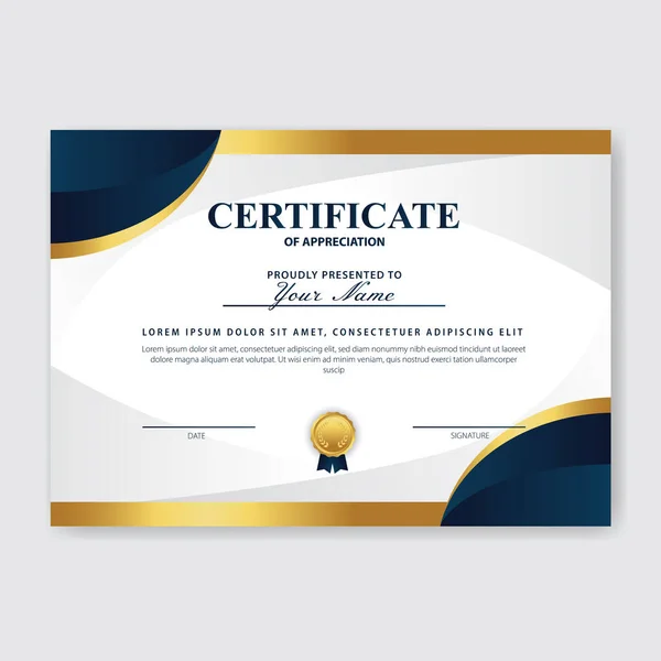 Creative Certificate Appreciation Award Template — Stock Vector