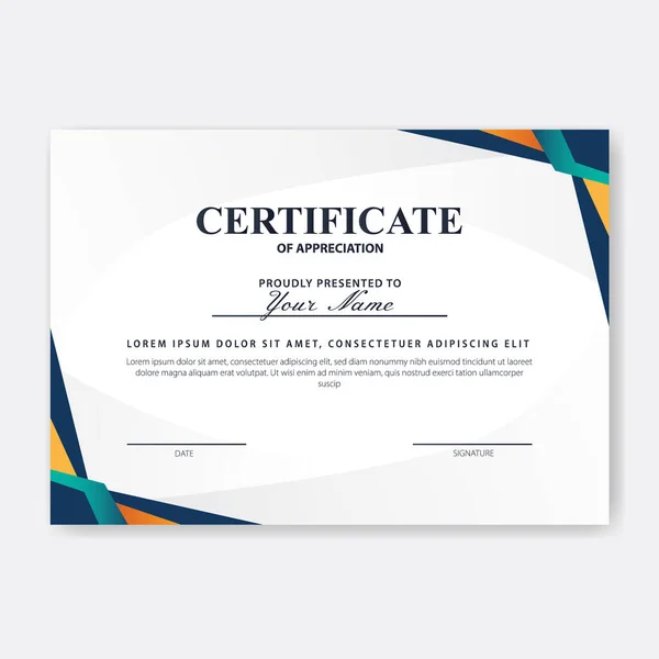 Creatief Certificaat Van Waardering Award Template — Stockvector