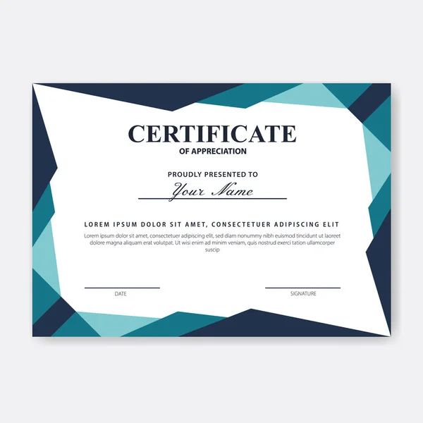 Creatief Certificaat Van Waardering Award Template — Stockvector