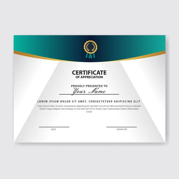 Modello Certificato Apprezzamento Creativo — Vettoriale Stock