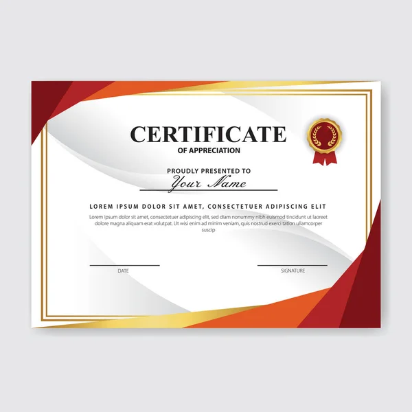 Creative Certificate Appreciation Award Template — Stock Vector