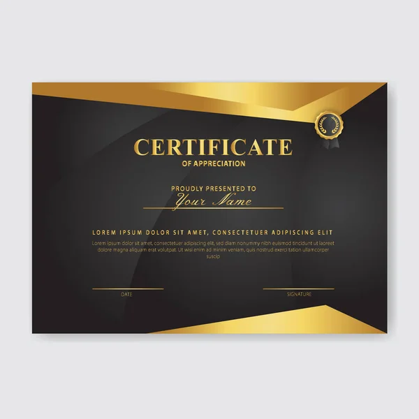 Creative Certificate Appreciation Award Template — Stock Vector