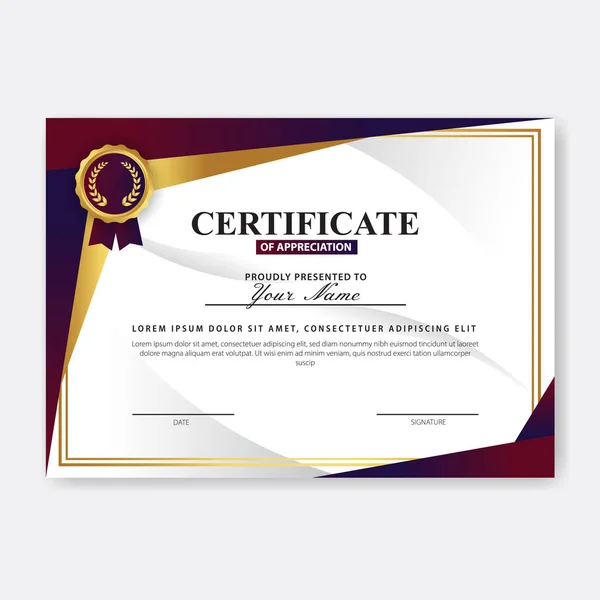 Creatief Certificaat Van Waardering Award Template — Stockvector