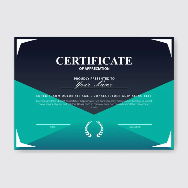 Creative Certificate Appreciation Award Template — Stock Vector