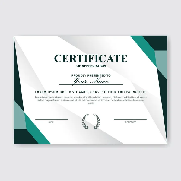 Modello Certificato Apprezzamento Creativo — Vettoriale Stock