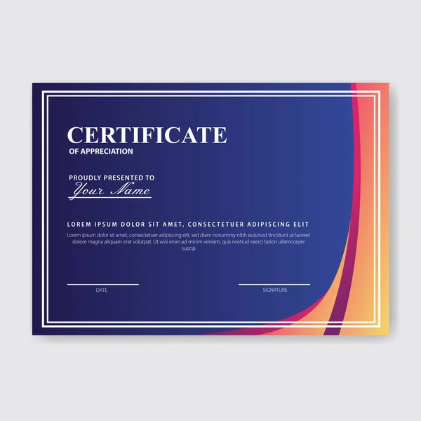 Modello Certificato Apprezzamento Creativo — Vettoriale Stock