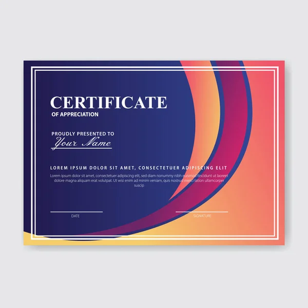 Modèle Certificat Appréciation Créatif — Image vectorielle