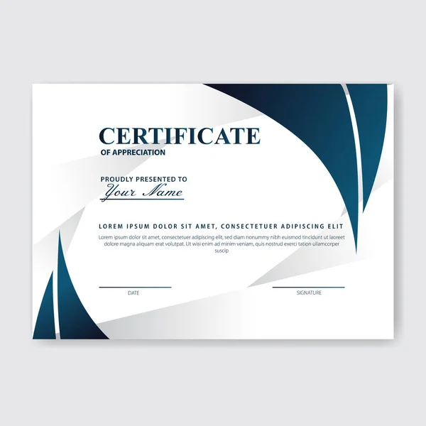 Creative Certificate Appreciation Award Template — Stock Vector