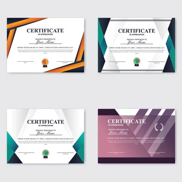 Modello Certificato Apprezzamento Creativo — Vettoriale Stock