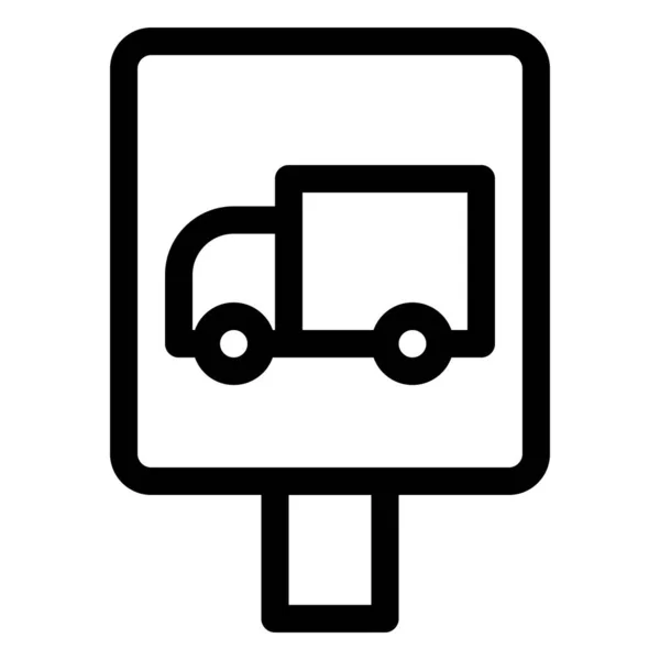Icono Transporte Blanco Negro — Vector de stock