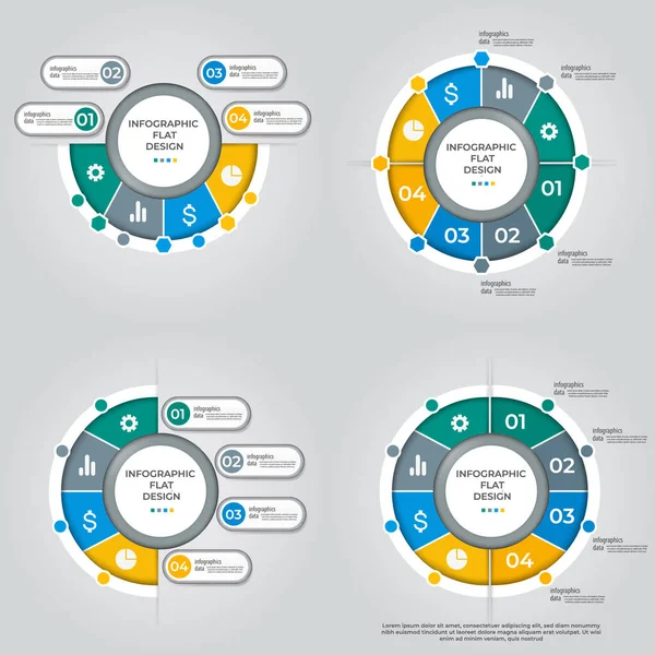 Visualisierung Von Geschäftsdaten Prozessdiagramm Abstrakte Elemente Von Graphen Diagrammen Mit — Stockvektor