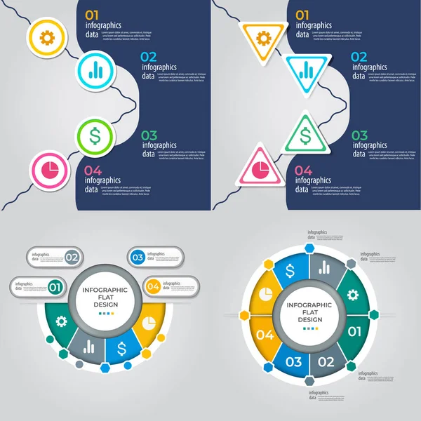 Visualización Datos Empresariales Proceso Gráfico Elementos Abstractos Del Gráfico Diagrama — Vector de stock